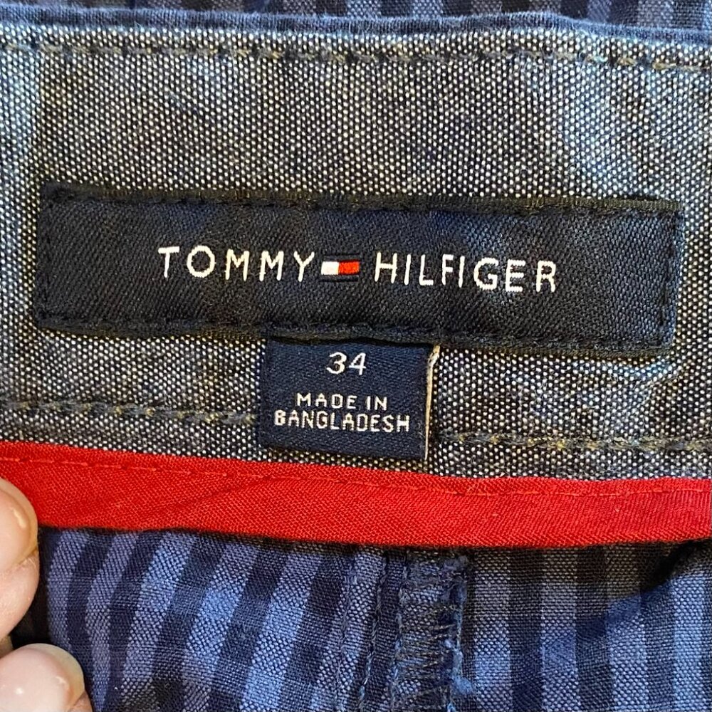 Tommy Hilfiger Navy/Blue Gingham Golf Shorts Five Pocket Men's Size 34 - Picture 8 of 9